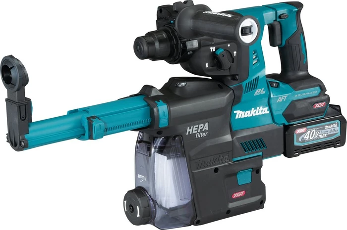 Makita HR001GM204 XGT Akku-Bohr-/Meißelhammer inkl. MAKPAC + 2 Akkus 4.0Ah + Absaugeinheit