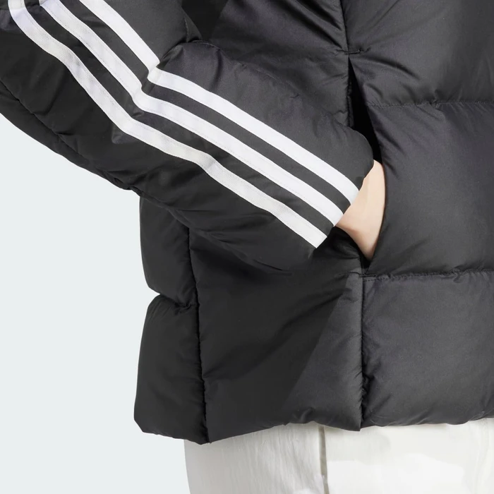 adidas Essentials 3-Streifen Mid Hooded Jacke schwarz (Damen)