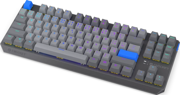 Endorfy Thock V2 TKL Wireless, PBT, grau, LEDs RGB, hot-swap, Endorfy YELLOW, USB/Bluetooth, CZ/SK
