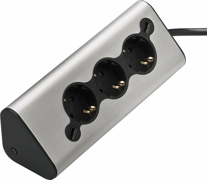 WMF Ambient Multi-Stecker Pro Edelstahl matt, 3-fach, 1.8m, edelstahl matt