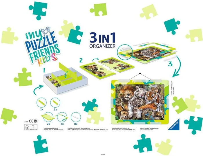 Ravensburger My Puzzle Friends Kids 3in1 Organizer Puzzle Unterlage grün