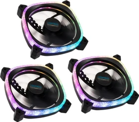 Lamptron Diamond+ ARGB 120 PWM schwarz, 120mm, 3er-Pack