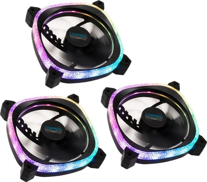 Lamptron Diamond+ ARGB 120 PWM schwarz, 120mm, 3er-Pack