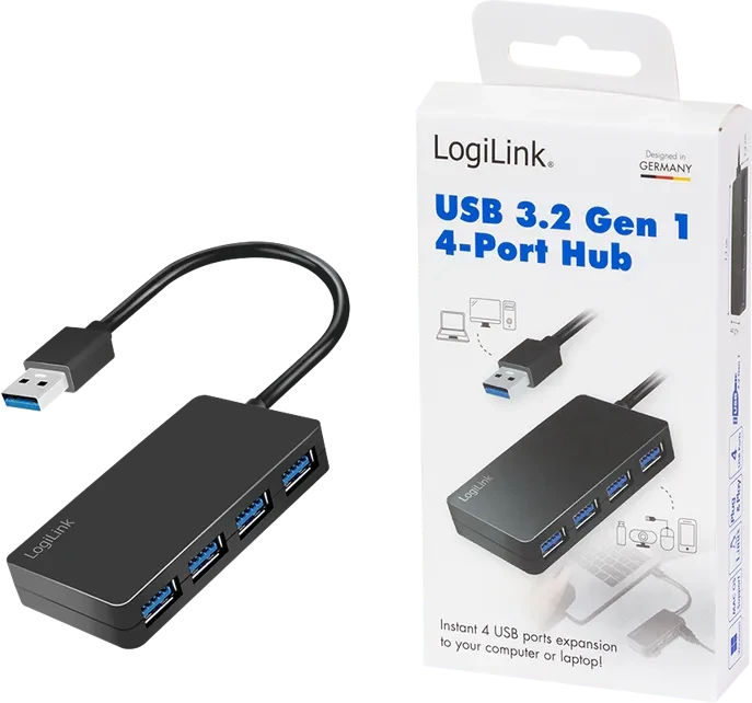 LogiLink 4-Port Hub, 4x USB-A 3.0, USB-C 3.0 [Stecker]