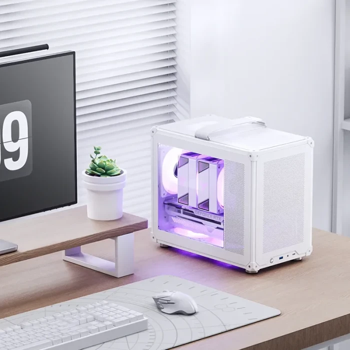 Jonsbo C6 MAX White, weiß, Glasfenster