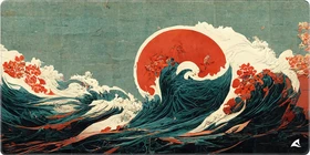Sharkoon Skiller SGP40 D2, Mouse Mat, 1000x500mm, Abstract Hokusai Style