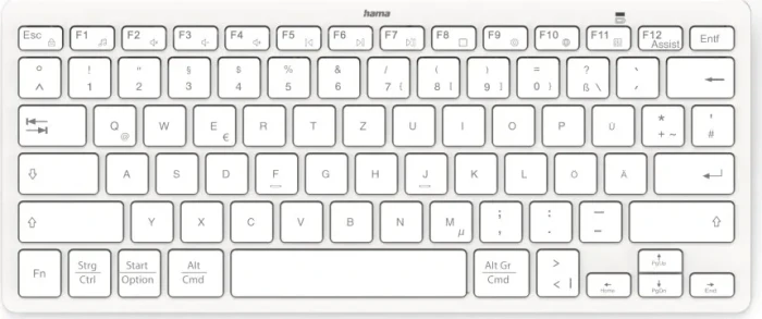 Hama Travel 400 Mini-Tastatur, grau/weiß, Bluetooth, DE