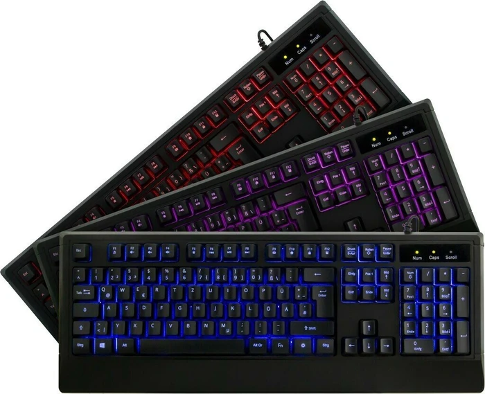 Inter-Tech KC-3001 Gamer Tastatur Maus Set schwarz, USB, DE