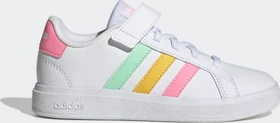 adidas Grand Court Court Elastic Lace and Top Strap cloud white/pulse mint/beam pink (Junior)
