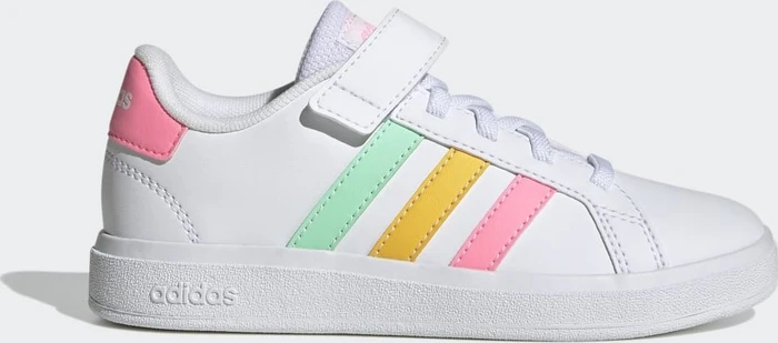 adidas Grand Court Court Elastic Lace and Top Strap cloud white/pulse mint/beam pink (Junior)