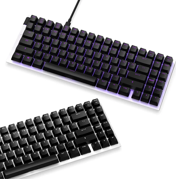 NZXT Function MiniTKL, matt, LEDs RGB, hot-swap, weiß, Gateron RED, USB, DE