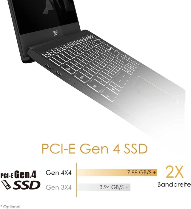 MSI Summit E14 A11SCST-076FR, Ink Black, Core i7-1185G7, 16GB RAM, 1TB SSD, GeForce GTX 1650 Ti Max-Q, FR