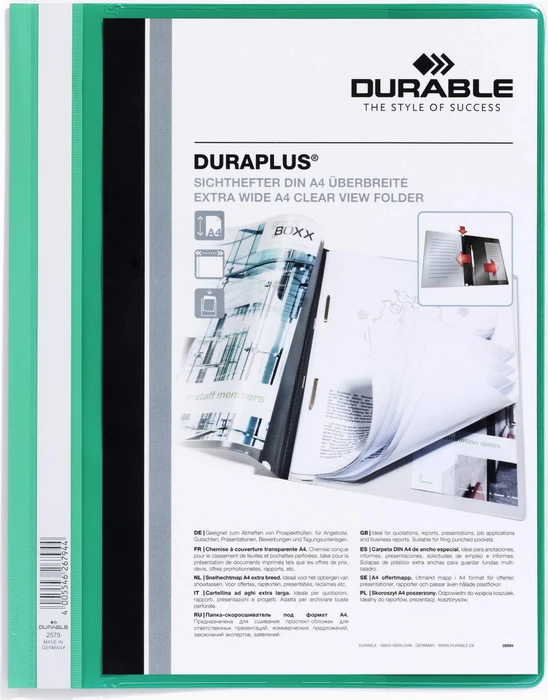 Durable Duraplus Schnellhefter, A4, grün/transparent