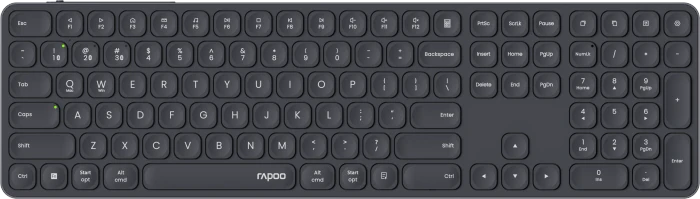 Rapoo E9810M Multi-mode Wireless Ultra-slim Keyboard, schwarz/grau, USB/Bluetooth, DE