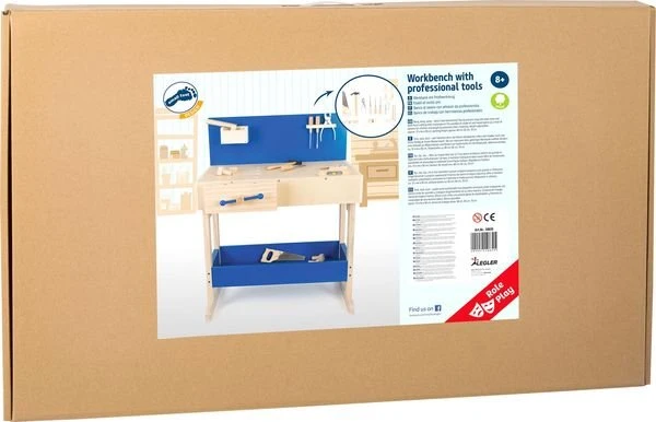 Legler Small Foot Kinderwerkbank blau mit Zubehör