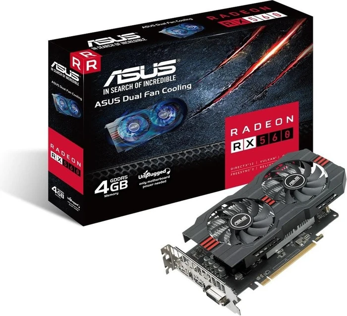 ASUS Radeon RX 560, RX560-4G, 4GB GDDR5, DVI, HDMI, DP