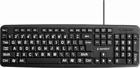 Gembird Standard Keyboard with BIG letters, schwarz, USB, US (KB-US-103)