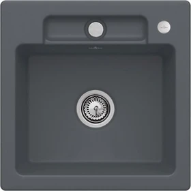 Villeroy & Boch Siluet 50 S flat flächenbündig Becken mittig mit Ablauffernbedienung graphite