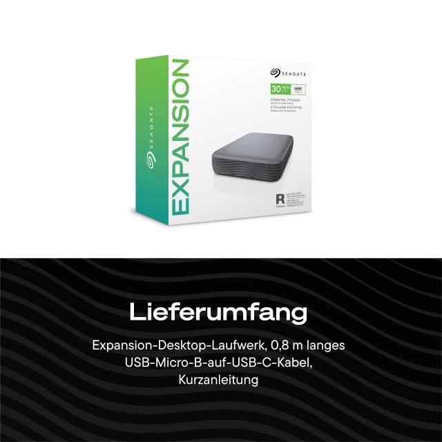 Seagate Expansion Desktop (2026), 16TB, USB 3.0 Micro-B