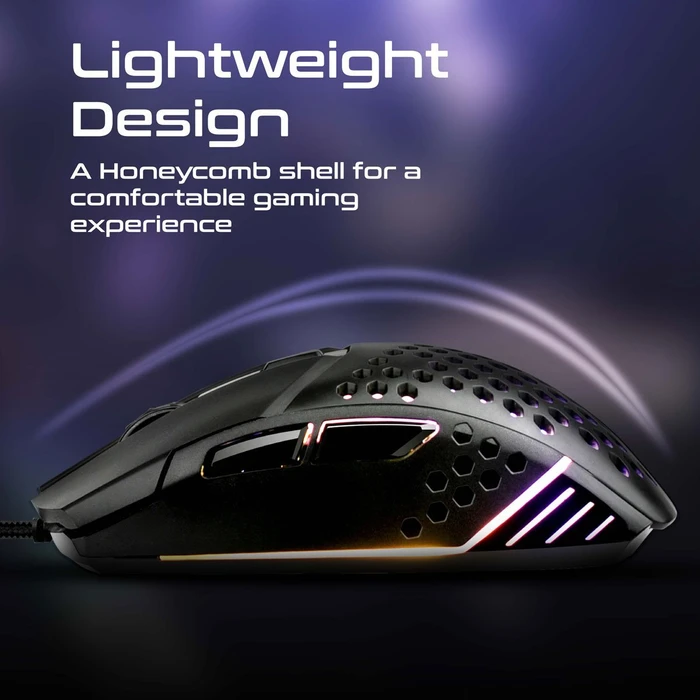 Vertux Katana Hex-Shell RGB Gaming Mouse, schwarz, USB