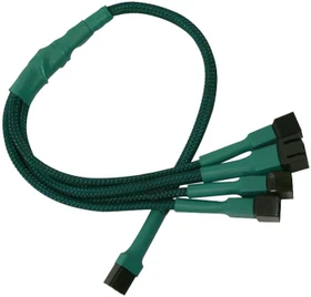 Nanoxia 3-Pin auf 4x 3-Pin Verteiler, sleeved, grün (NX34A30G)