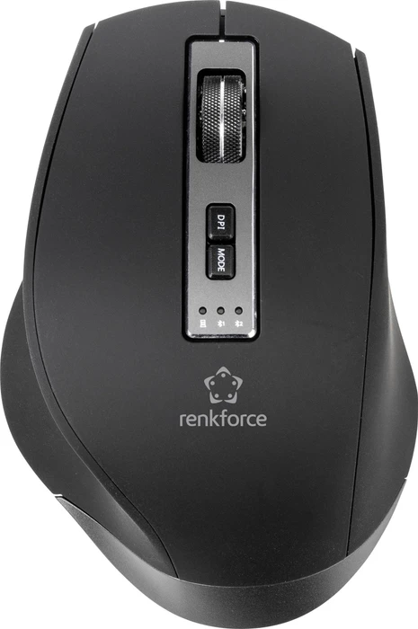 Renkforce RF-WM-300 Rechargeable Wireless Ergonomic Mouse schwarz/grau, USB/Bluetooth