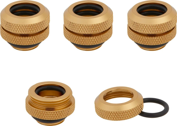 Corsair Hydro X Series XF Hardline, OD Fitting G1/4" auf 12mm, gold, 4er-Pack