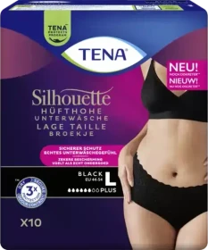 Tena Silhouette Noir Pants Plus Schutzhose Größe L, 32 Stück (4x 8 Stück)