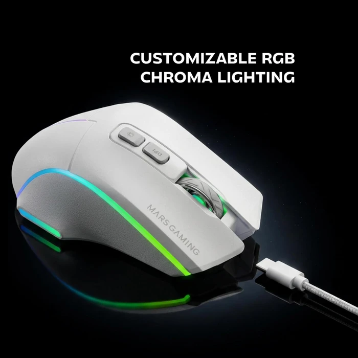 Mars Gaming MMW-VECTOR Tri-Mode Wireless weiß, USB/Bluetooth