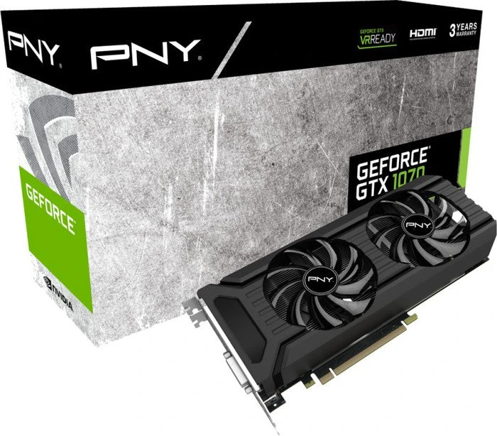 PNY GeForce GTX 1070, 8GB GDDR5, DVI, HDMI, 3x DP