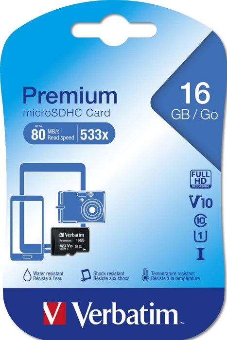 Verbatim Premium 533x R80 16GB, UHS-I U1, Class 10