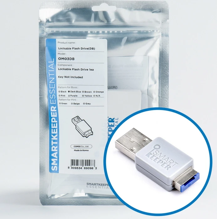 SmartKeeper Essential Lockable Flash Drive 32GB grau/blau, USB-A, USB 2.0