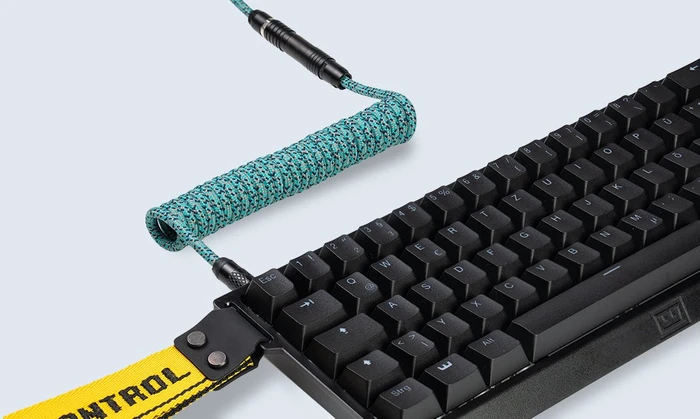 Wooting Premium Cable Set, USB-C/USB-A, Tastaturkabel (Spiral-Textilkabel), Cyber Teal