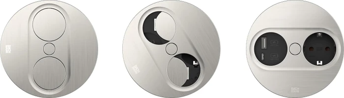 Bachmann Twist 2, 1-fach, 1x USB-Charger A/C, rund, 2m, Edestahl-Optik