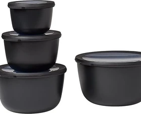 Mepal Multischüssel Cirqula rund hoch Aufbewahrungsbehälter-Set nordic black, 4-tlg.