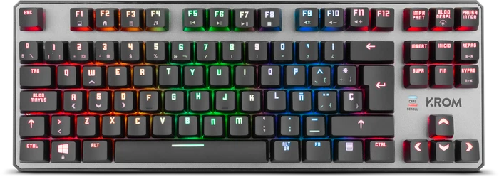 Krom Kernel TKL, LEDs RGB, grau/schwarz, Outemu Red, USB, ES