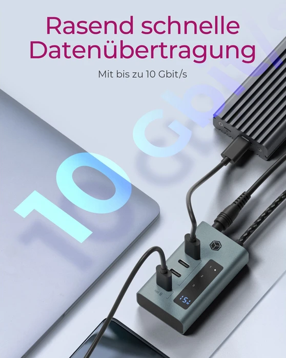 RaidSonic Icy Box IB-HUB1454-C31 USB-Hub grau, 4x USB-C 3.1, USB-C 3.1 [Stecker]