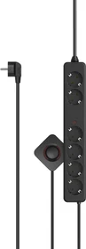 Hama Steckdosenleiste mit Schalter, 6-fach, Fußtrittschalter, 3m, schwarz