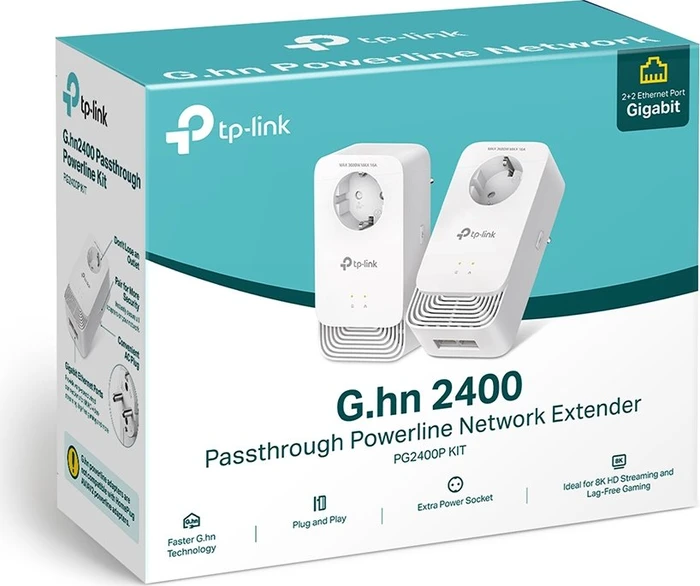 TP-Link Powerline G.hn2400 Passthrough Starter Kit, G.hn, 2x RJ-45, 2er-Bundle