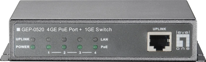 LevelOne GEP Desktop Gigabit Switch, 5x RJ-45, 61W PoE
