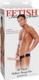 Pipedream Fetish Fantasy 10" Flesh Hollow Strap-on