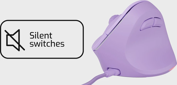 Natec Crake 2 Pro Vertical Wired Mouse Pure Lavender, USB