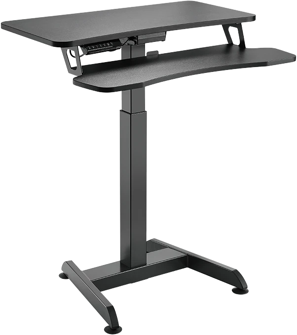 LogiLink elektrisch höhenverstellbarer Sitz-Steh-Schreibtisch 80x40cm schwarz/schwarz
