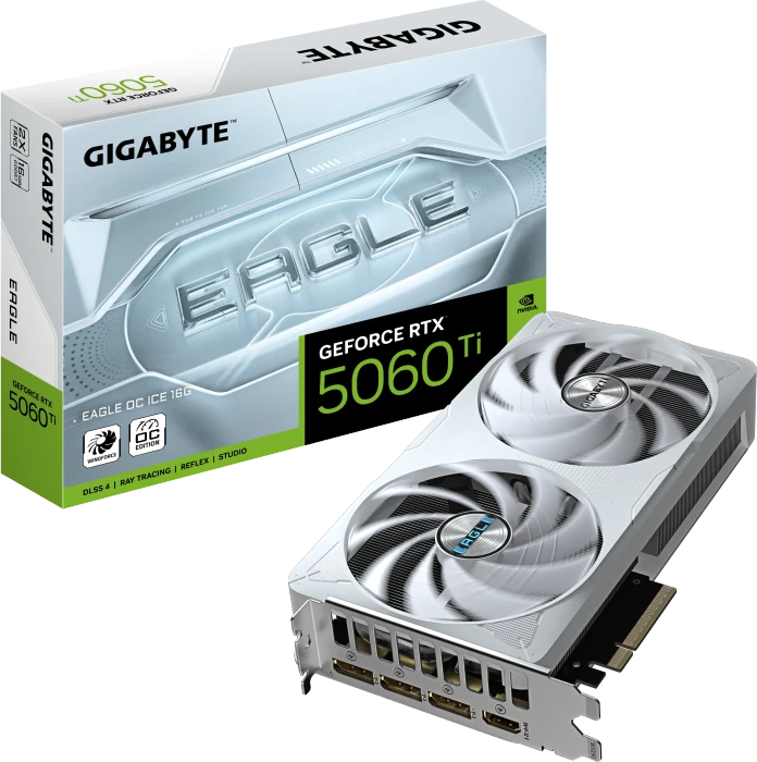 GIGABYTE GeForce RTX 5060 Ti Eagle OC ICE 16G, 16GB GDDR7, HDMI, 3x DP