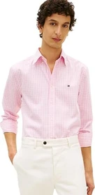Tommy Hilfiger Regular Fit Popeline Vichy-Karos Hemd langarm classic pink/optic white (Herren)