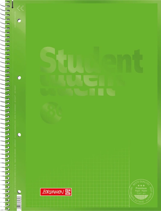 Brunnen Student Colour Code Collegeblock, A4, Lineatur 26, kiwi, 80 Blatt