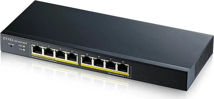 Zyxel GS1900 Desktop Gigabit Smart Switch, 8x RJ-45, 77W PoE+