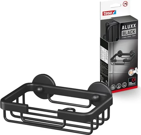 tesa Aluxx Seifenkorb inkl. Klebelösung schwarz