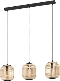 Eglo Hornwood Pendelleuchte 3-flammig schwarz/braun