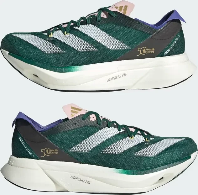 adidas Adizero Adios Pro 3 collegiate green/cloud white/sandy pink (Damen)